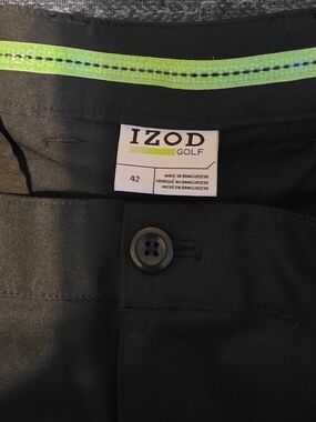 IZOD Golf Black Shorts with Lime Accents